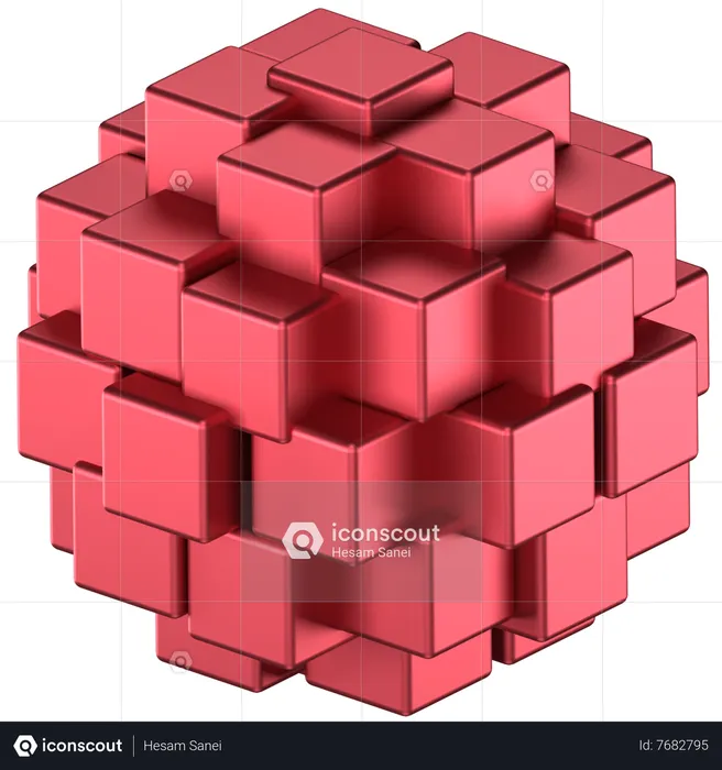 Forme abstraite de cube  3D Icon