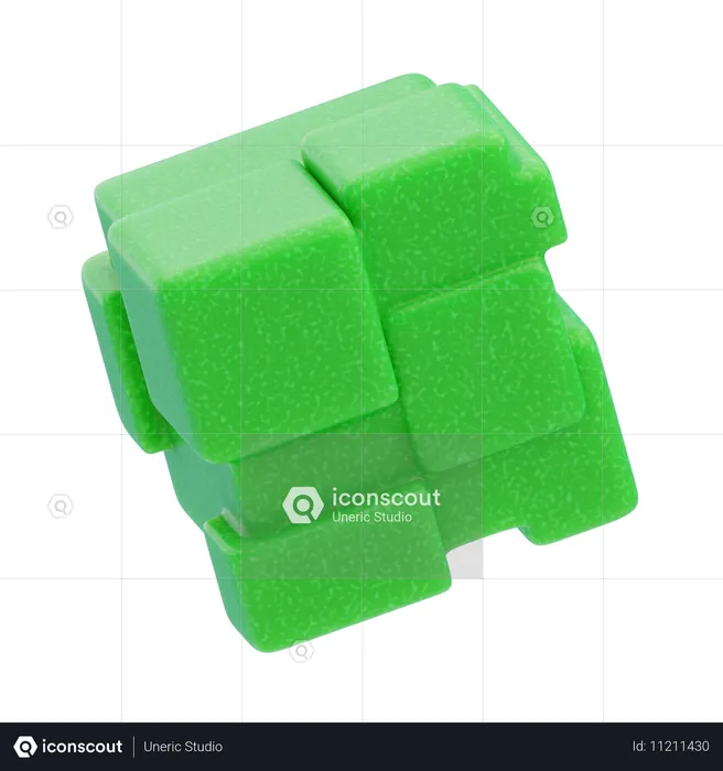 Cube fragmenté  3D Icon