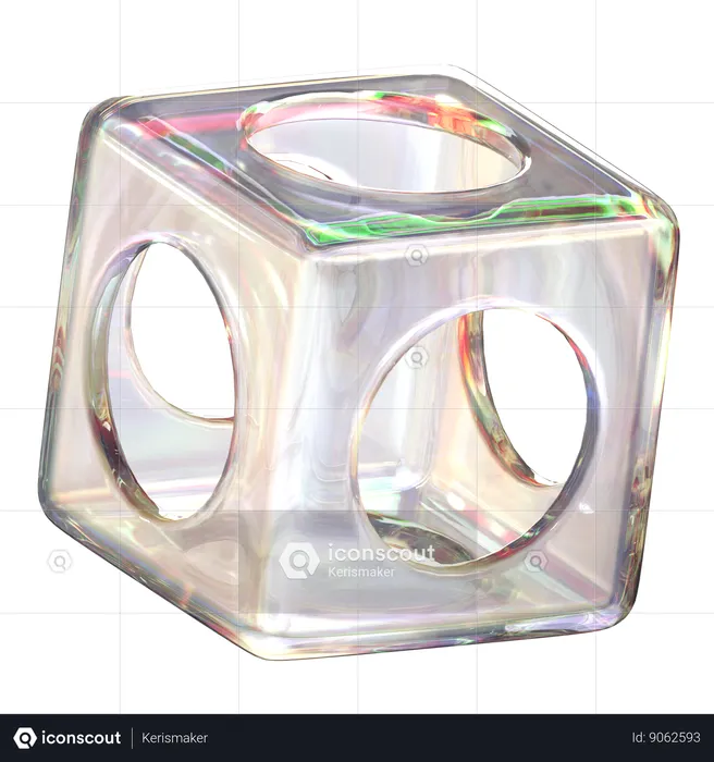 Cube Glass  3D Icon