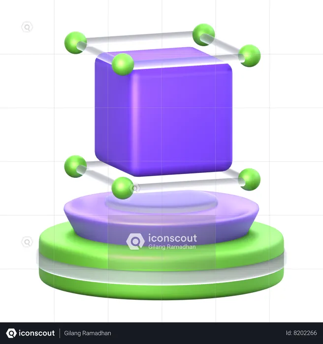 Cube Hologram  3D Icon