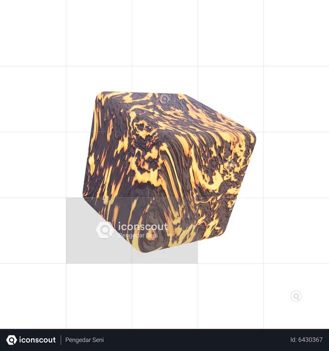 Forme abstraite de roche de lave cube  3D Icon