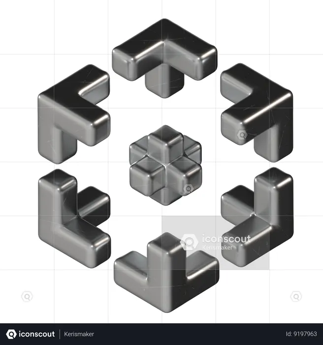 Cube Metal  3D Icon