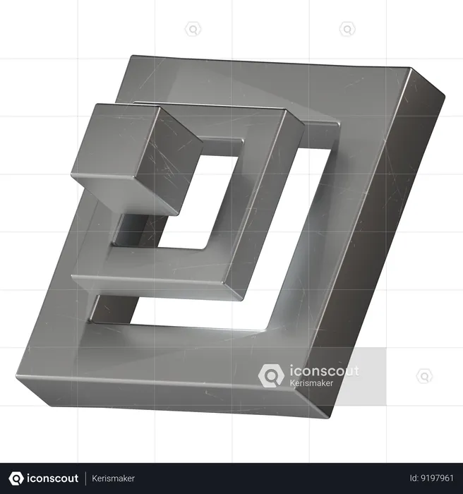 Cube Metal  3D Icon