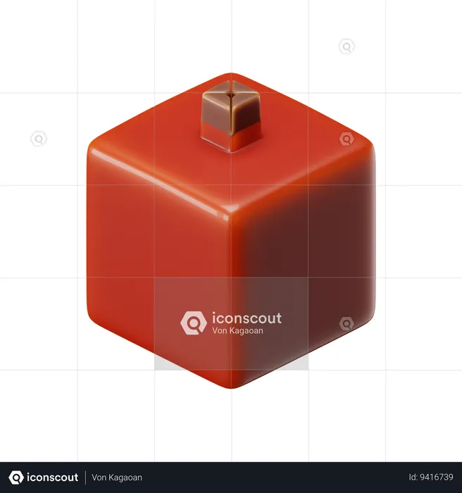 Cube Pomegranate  3D Icon