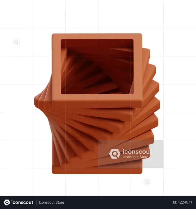 Cube Ring Tower  3D Illustration