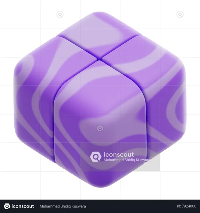 Cube Stack Gradient Abstract Shape  3D Icon