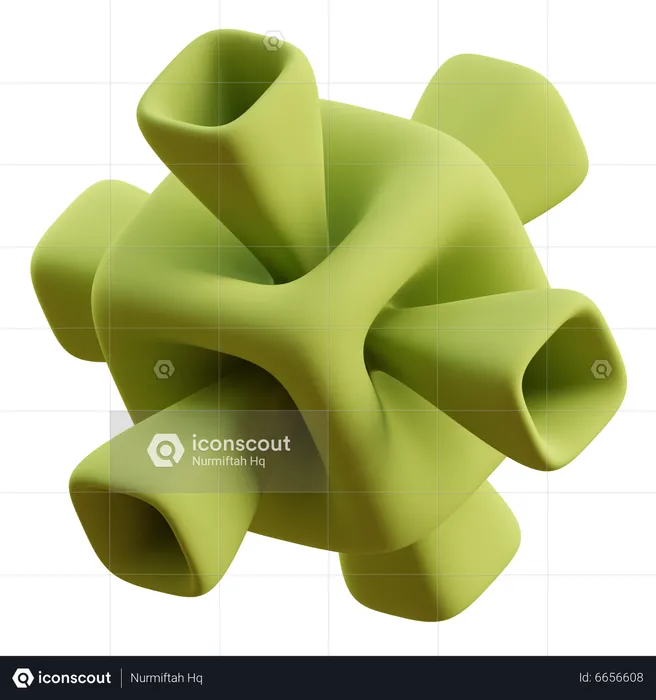 Cube Star Abstract Shape  3D Icon
