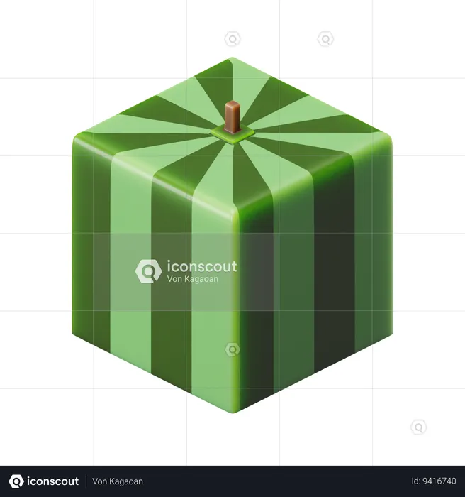 Cube Watermelon  3D Icon