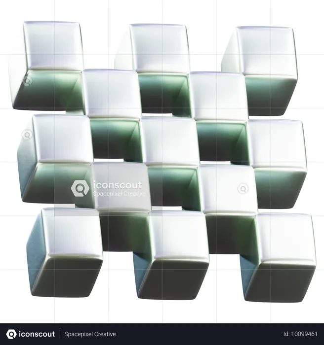 Cubes Abstract Shape  3D Icon