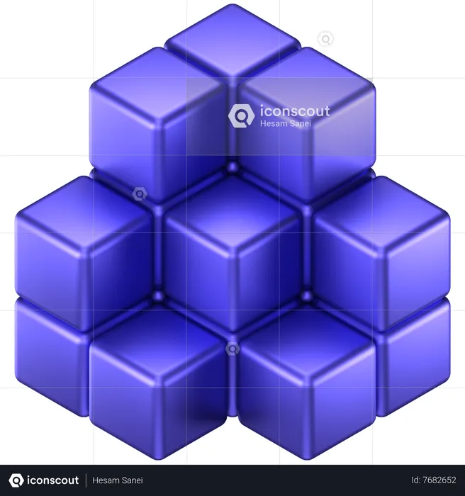 Cubes Abstract Shape  3D Icon