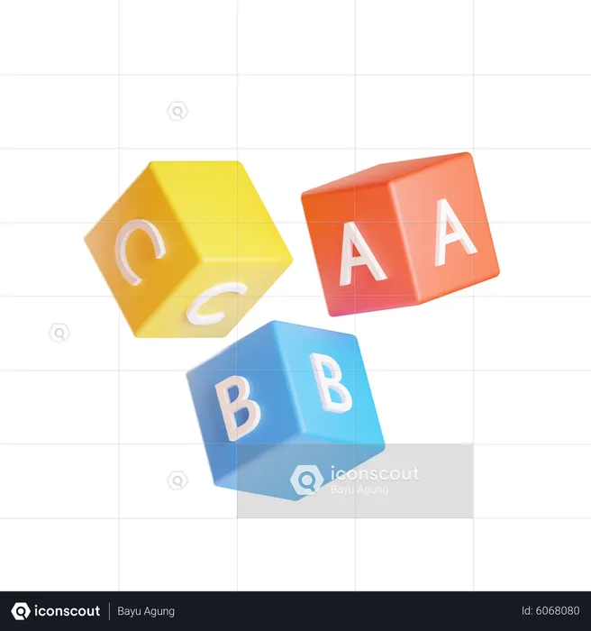 Cubes de l'alphabet  3D Icon