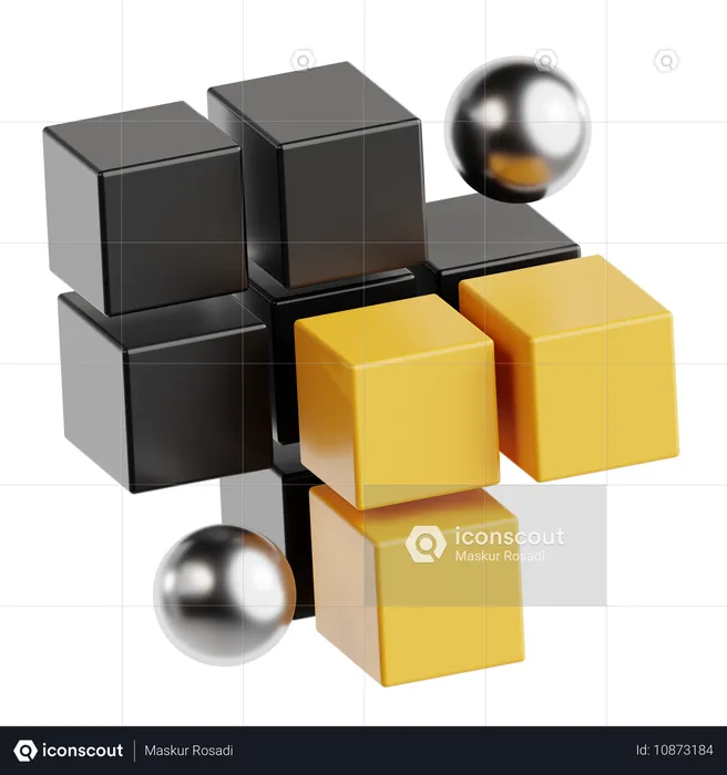 Forma abstrata de cubo  3D Icon