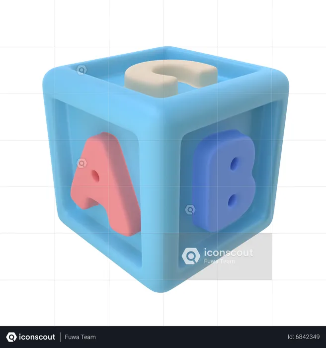 Cubo do alfabeto  3D Icon