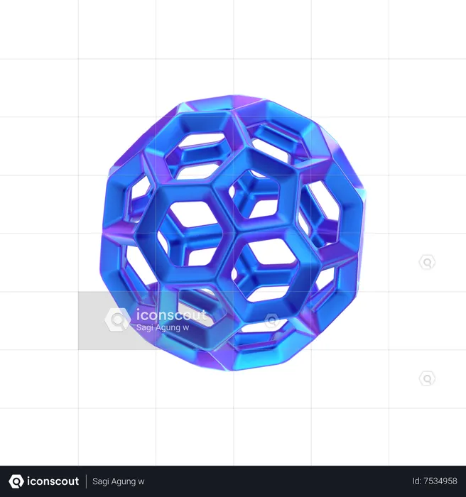 Forma abstrata de anel de cubo  3D Icon