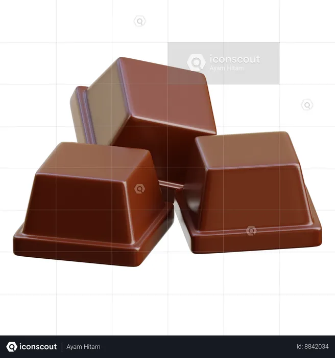 Cubo de chocolate  3D Icon