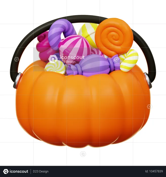 Caramelos de calabaza en forma de cubo  3D Icon