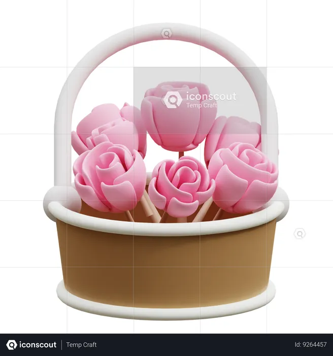 Cubo de flores  3D Icon