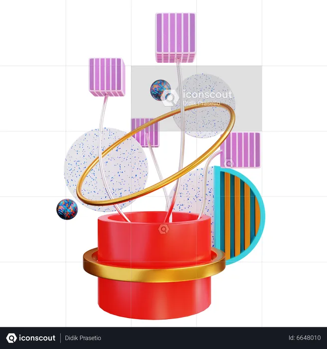 Cubo de flores  3D Illustration