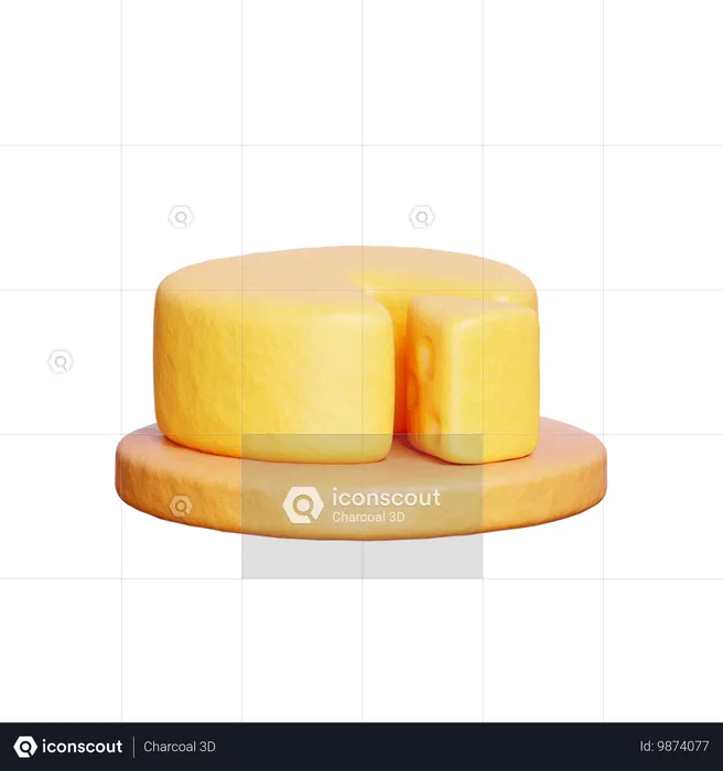 Cubo de queijo  3D Icon