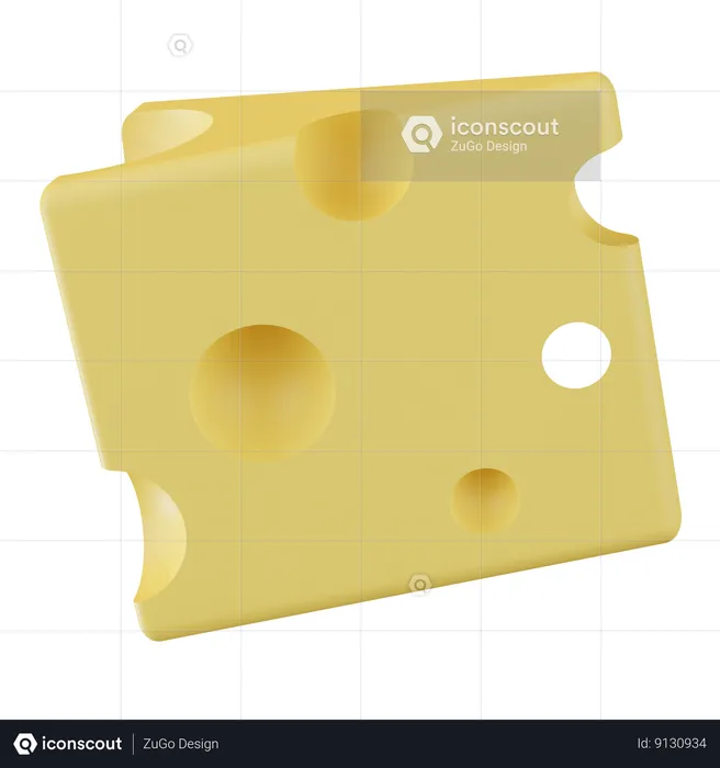 Cubo de queso  3D Icon