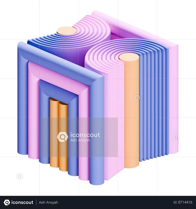 Forma abstracta de cubo  3D Icon