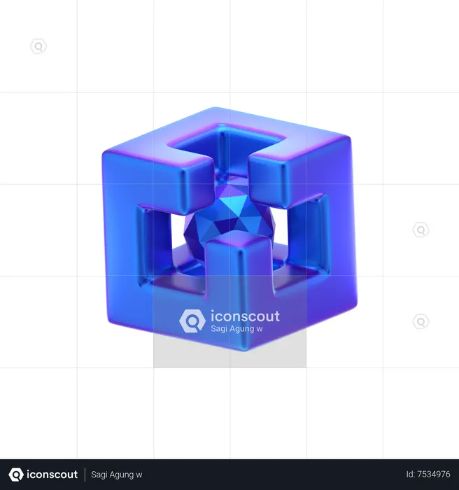 Forma abstracta de cubo  3D Icon