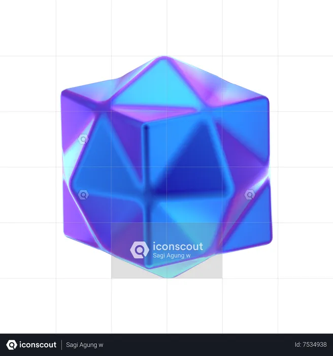 Forma abstracta de cubo  3D Icon