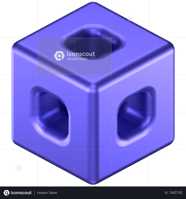 Forma abstracta de cubo  3D Icon