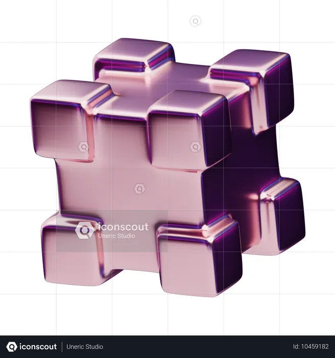 Cubo geométrico abstrato cromático  3D Icon