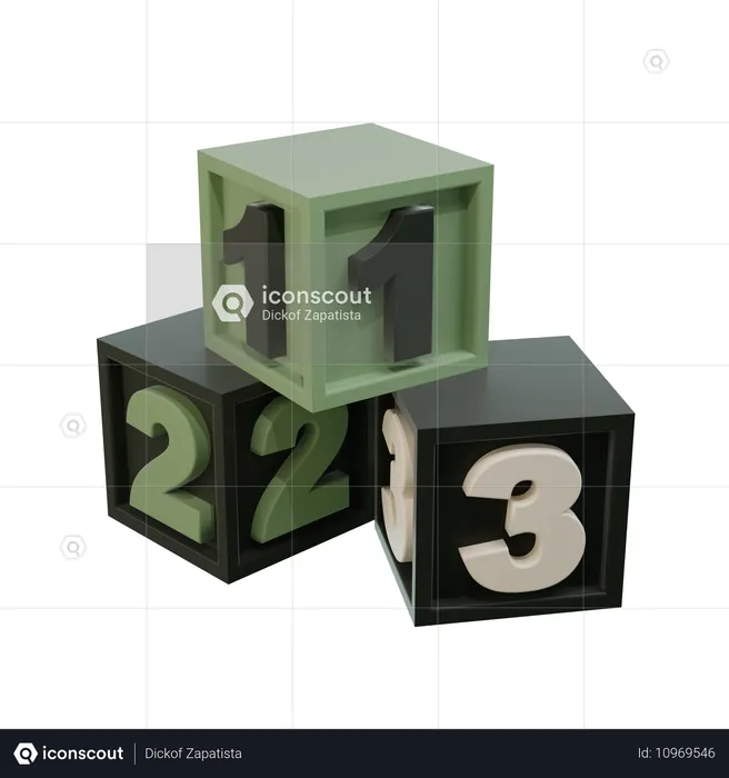 Cubo matemático  3D Icon