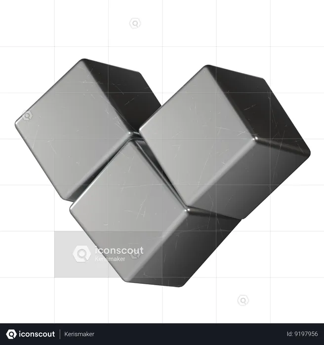 Metal cubo  3D Icon