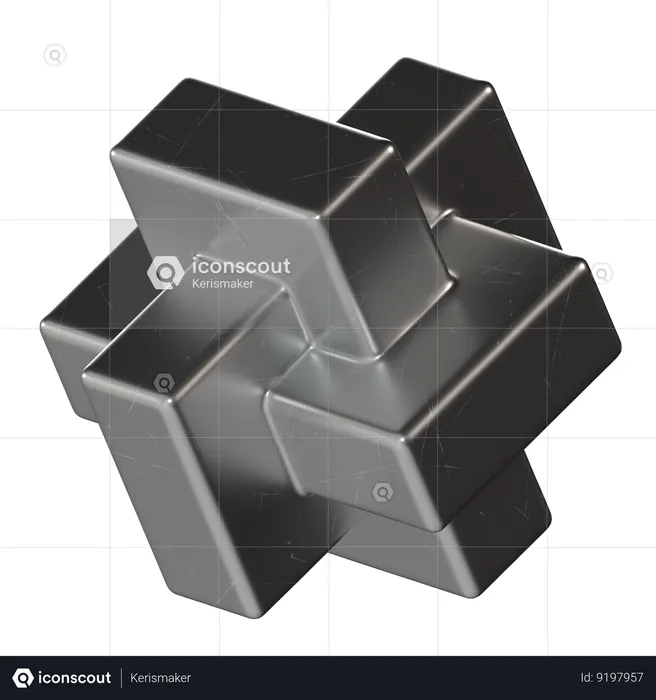 Cubo de metal  3D Icon