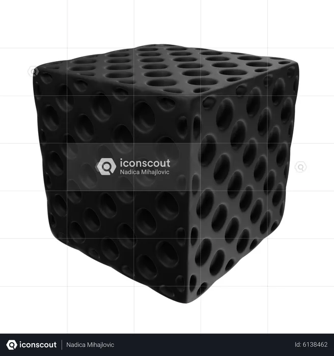 Cubo negro  3D Icon