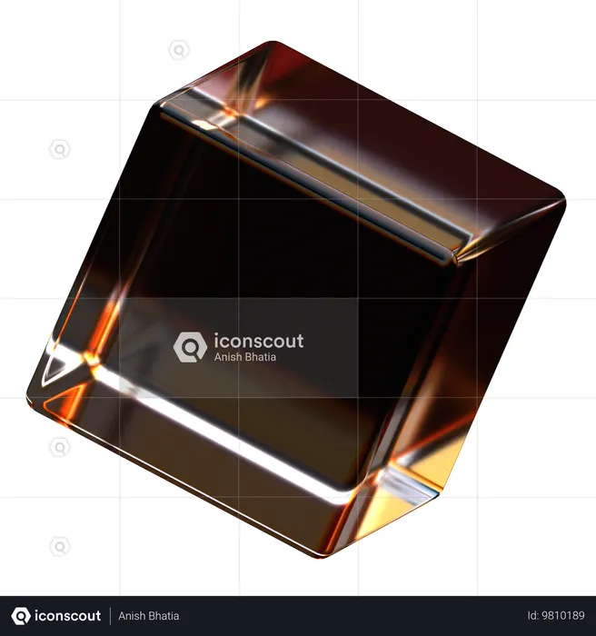 Forma abstracta de vidrio cubo  3D Icon