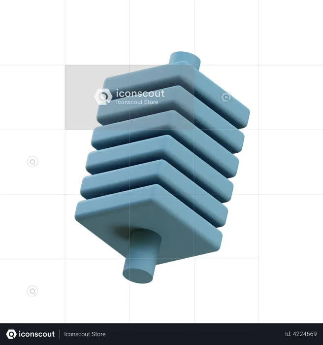 Cuboidal Stack Pipe  3D Illustration