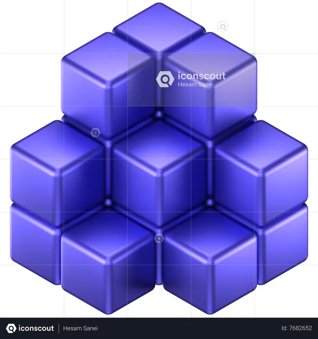 Cubos de forma abstracta  3D Icon