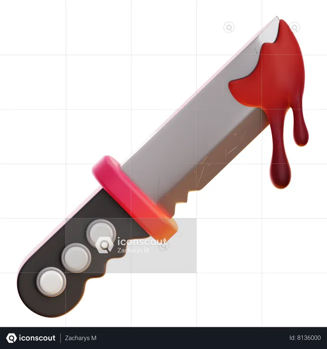 Cuchillo cubierto de sangre  3D Icon