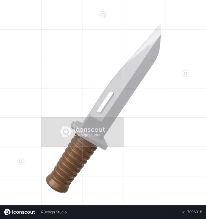 Cuchillo de supervivencia  3D Icon