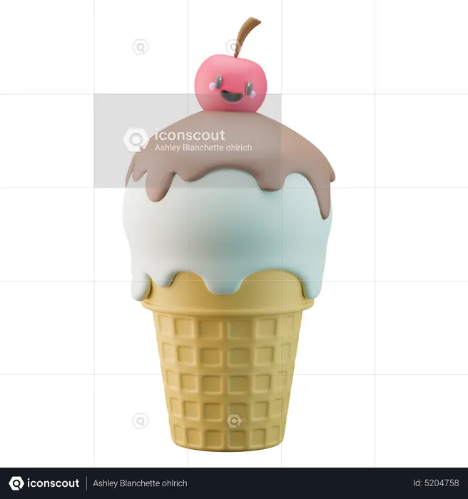 Cucurucho de helado  3D Icon