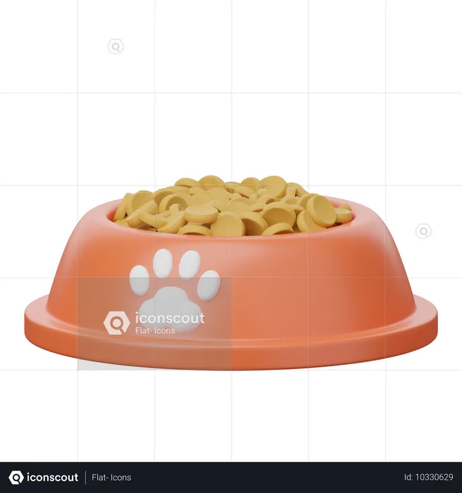 Plato de comida para mascotas  3D Icon