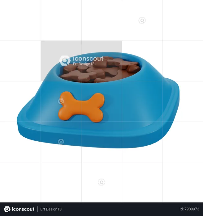 Plato de comida para perros  3D Icon