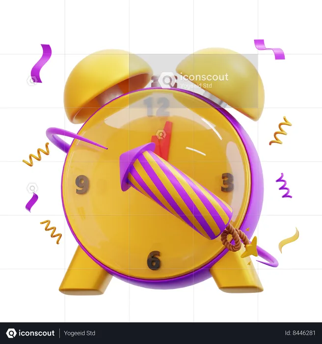 Cuenta regresiva de año nuevo  3D Icon