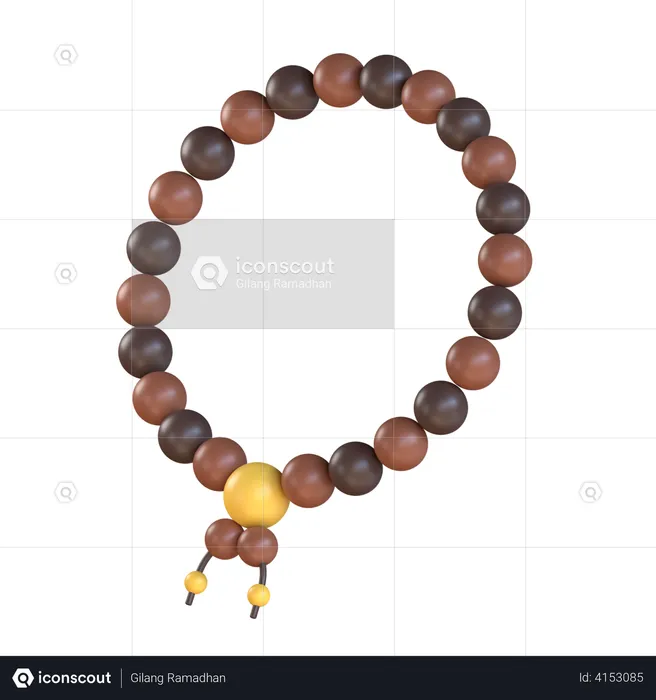 Cuentas de oración tasbih  3D Illustration