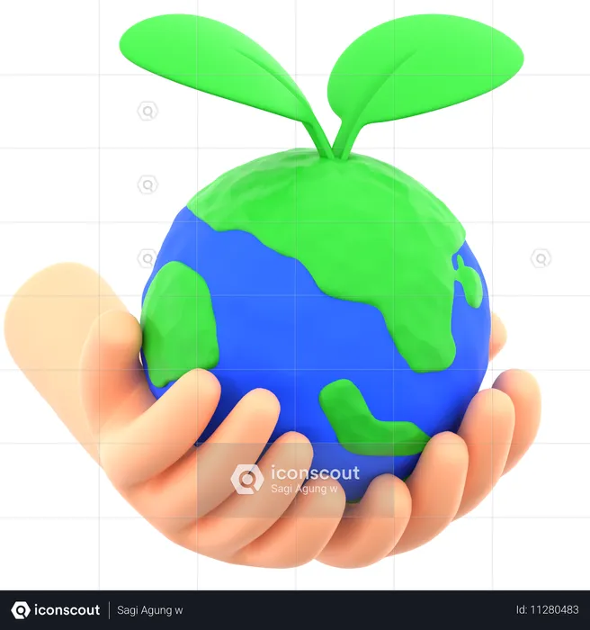 Cuidado de la tierra  3D Icon