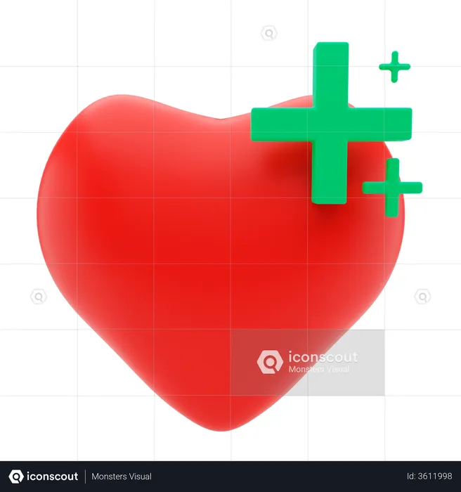 Cuidados com o coração  3D Illustration