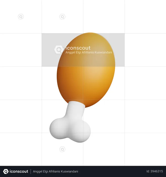 Cuisse de poulet  3D Illustration