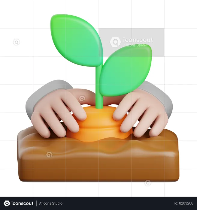 Cultivando plantas  3D Icon