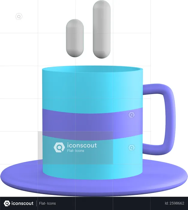 Cup and smoke  3D Illustration