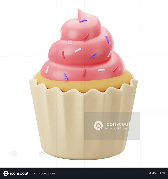 Cup Cake  3D Illustration