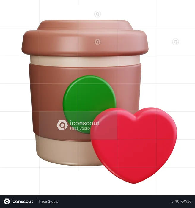 Cup Love  3D Icon